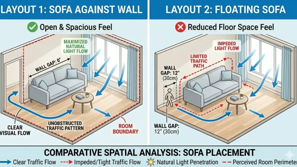 Sofa Placement Tips That Make Your Room Look Bigger