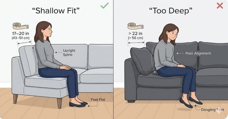 Deep vs Shallow Couches Best Sofa Depth for Petite Users