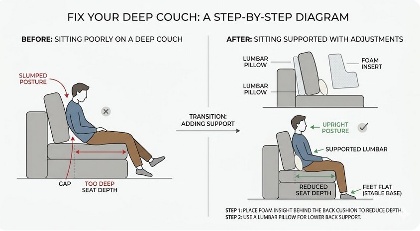How to Fix a Couch That Is Too Deep