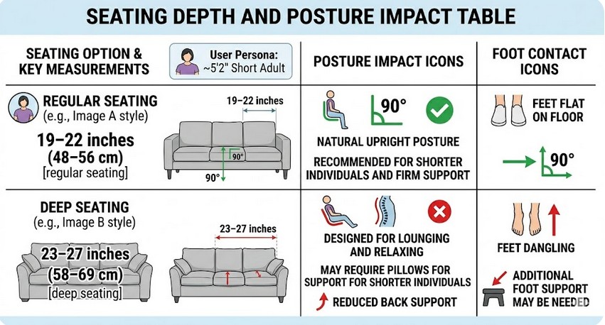 Seat Depth Comparison Chart