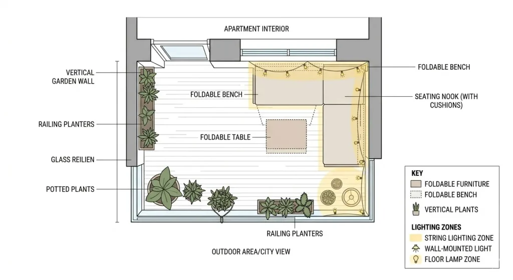 Small Balcony Layout Diagram