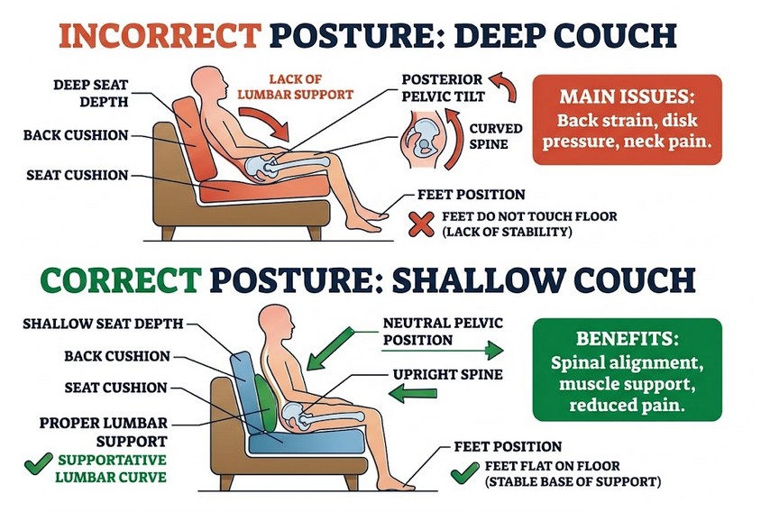 Why Deep Couches Feel Uncomfortable for Petite Users