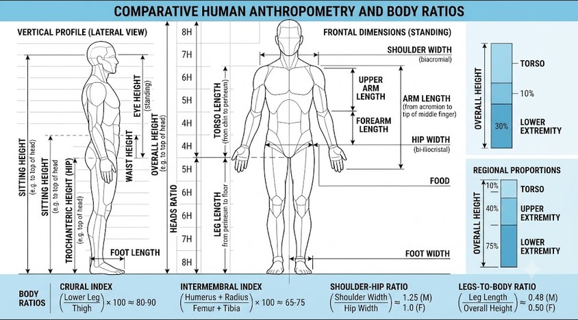 Comparative Human Anthropometry AND Body Ratios